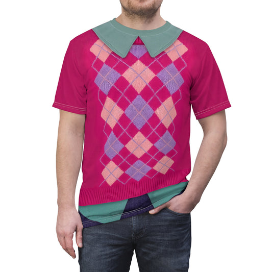 Boys Band Kpop Pink Argyle Shirt, Boy Band Korea Group Costume