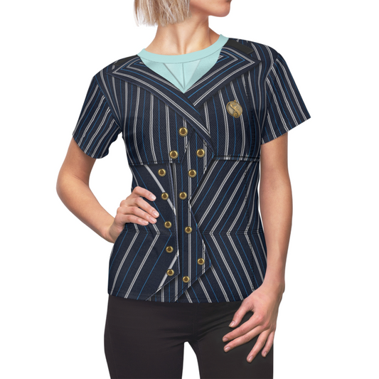 Elphaba Black Striped Shiz Uniform Women's Shirt, Wicked Character Inspired Costume