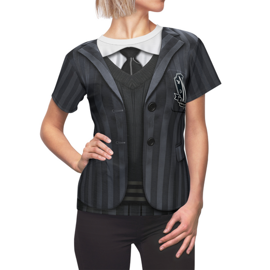 Addams Daughter Women's Shirt, Retro Black School Uniform Costume