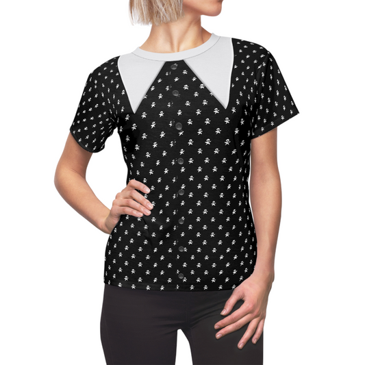 Addams Daughter Polka Dot Women's Shirt, Halloween Comedy Movies Costume