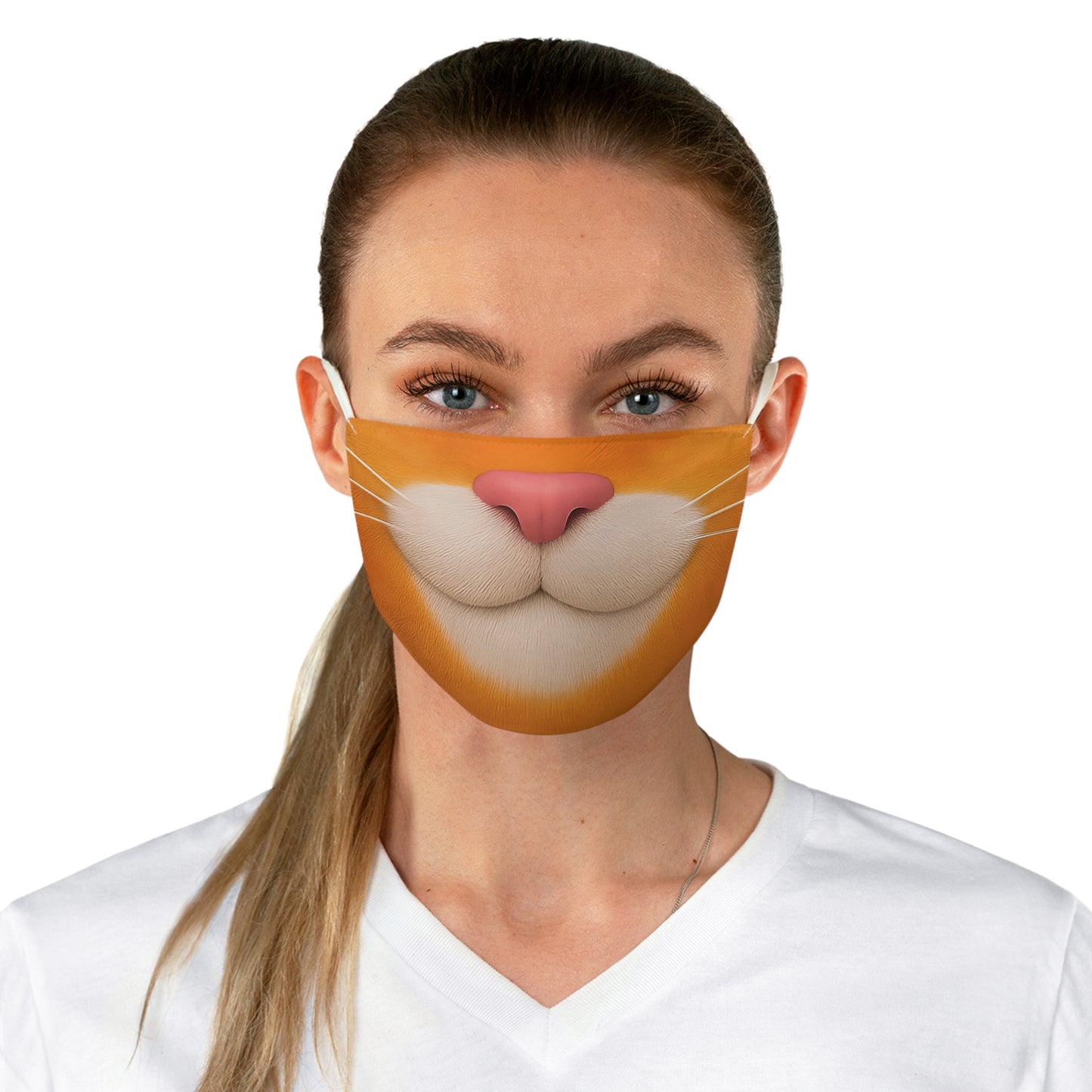 Allie Orange Cat Colth Face Mask, RoboGobo Inspired Costume