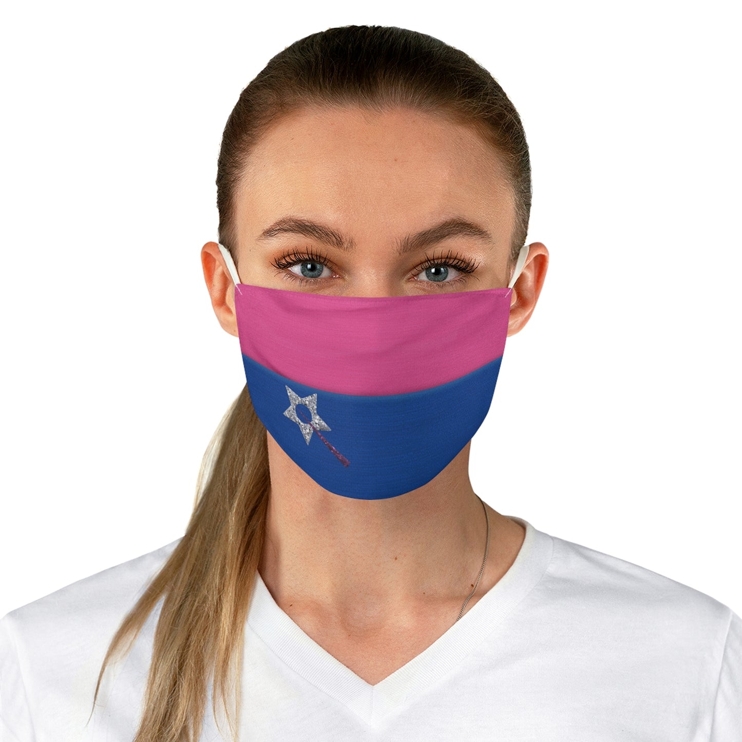 Zenon Kar Pink and Blue Face Mask, Zenon Costume