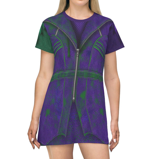 Mal Short Sleeve Dress, Descendants Costume
