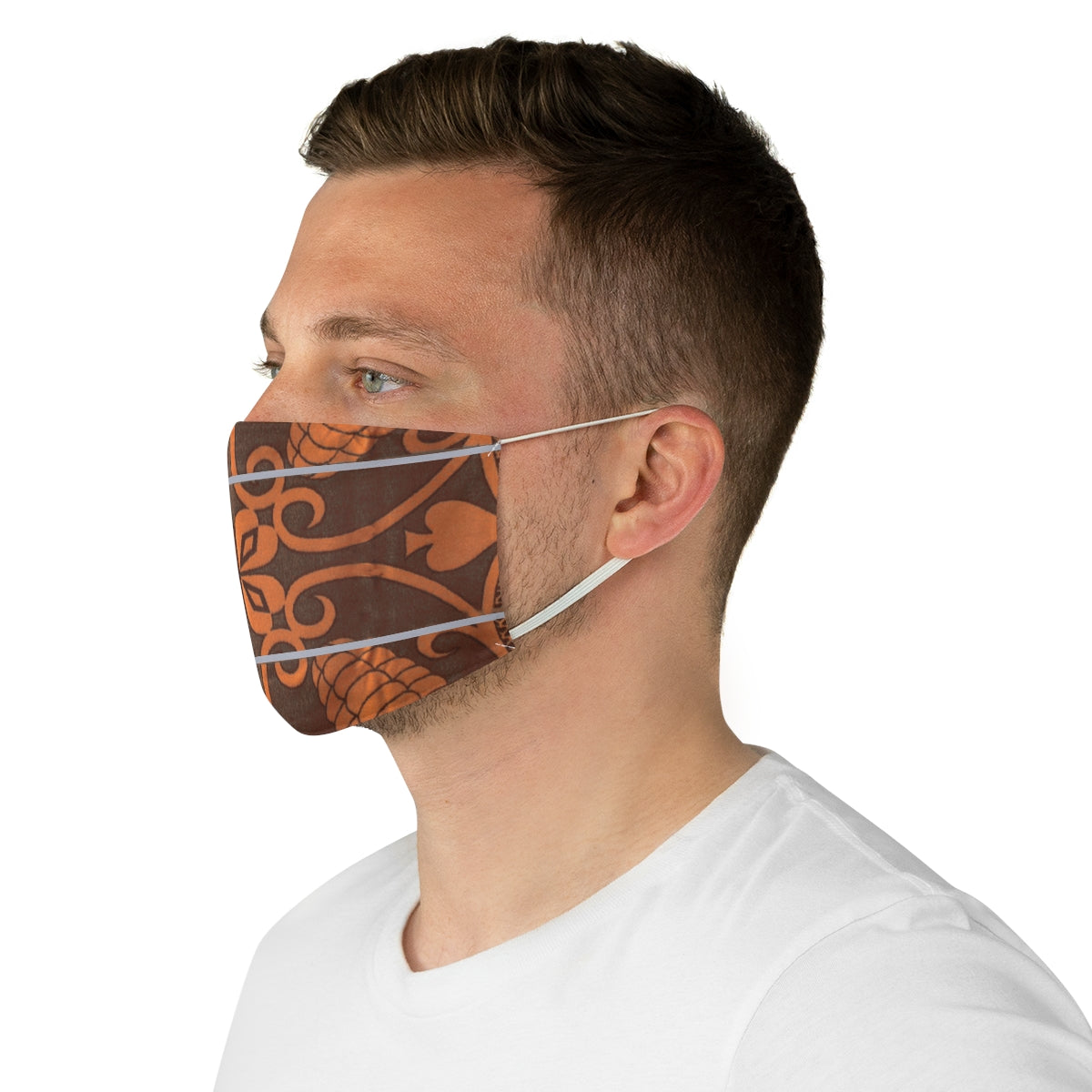 Brown and Orange Basotho Face Mask, Black Panther Costume