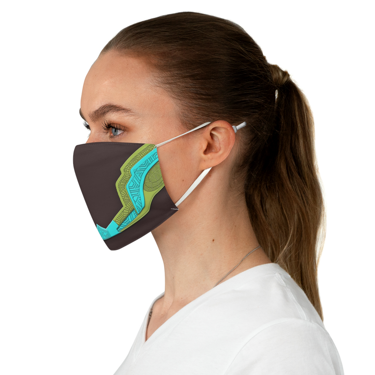 Nakia Green and Blue Cloth Face Mask, Black Panther Wakanda Forever Costume