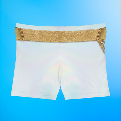 Kpop Golden White Women's Shorts, K-Pop IdoI Girl Group Inspired Cosplay Costume