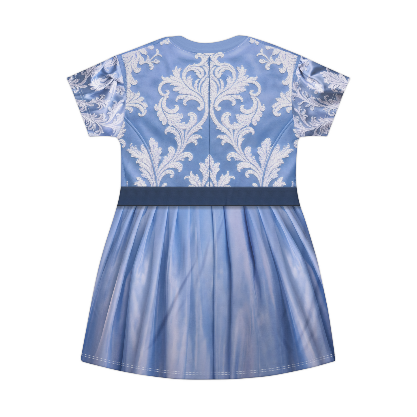 Queen Cinderella's Blue Short Sleeve Dress, Descendants 5 Costume, Wicked Wonderland Musical Fantasy Outfit, Disney Cosplay Costume