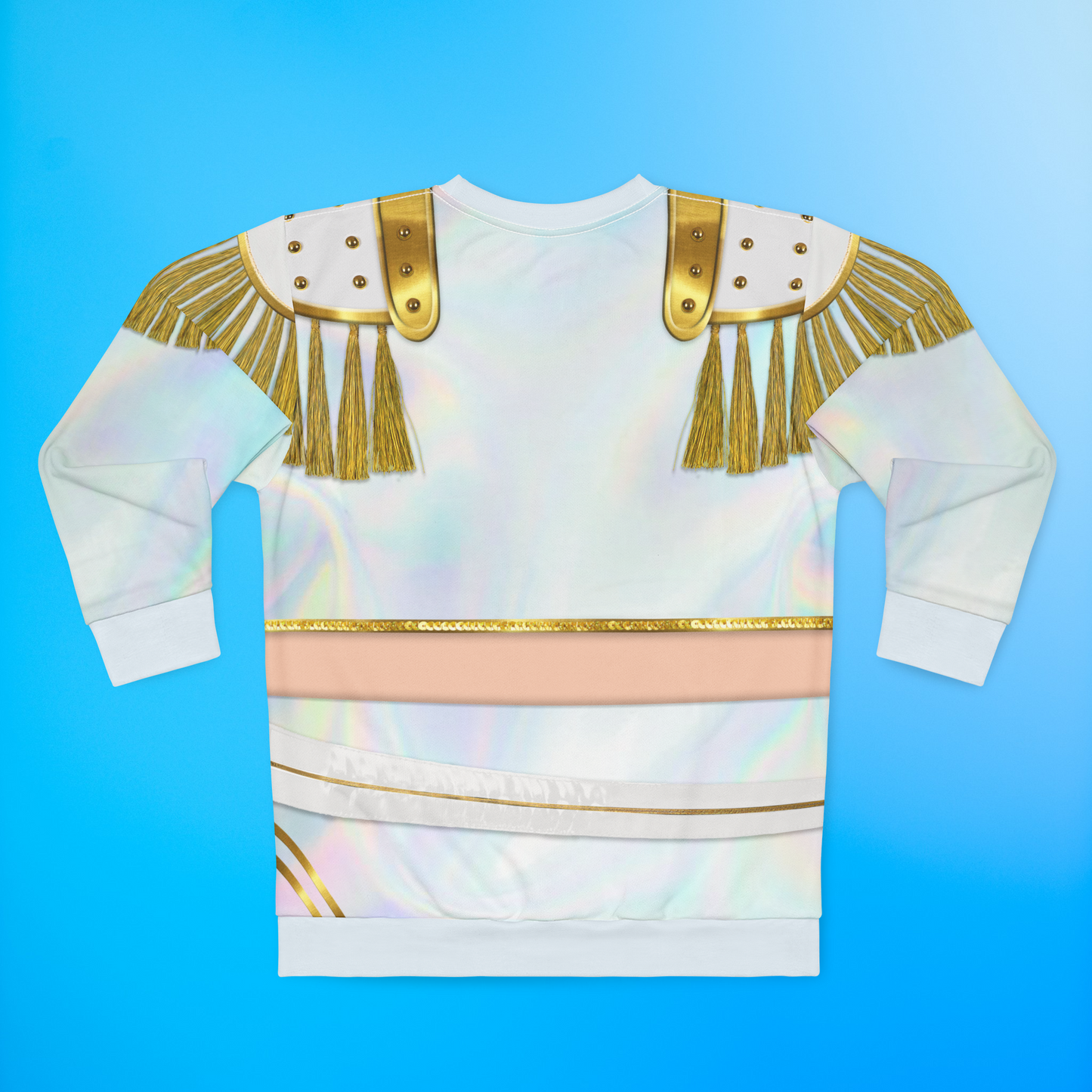 Korean Girl Group White Golden Long Sleeve Shirt, Kpop IdoI Girl Group Inspired Cosplay Costume