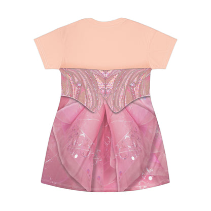 Pink Good Witch Short Sleeve Dress, Broadway Character Inspired Costume