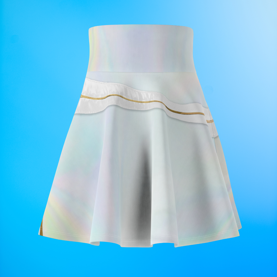 Korean Girl Group White Golden Skirt, Kpop IdoI Girl Group Inspired Cosplay Costume