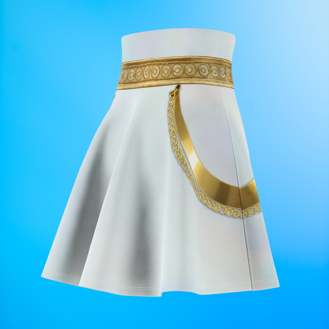 K-Pop White Golden Skirt, Kpop IdoI Girl Group Inspired Cosplay Costume