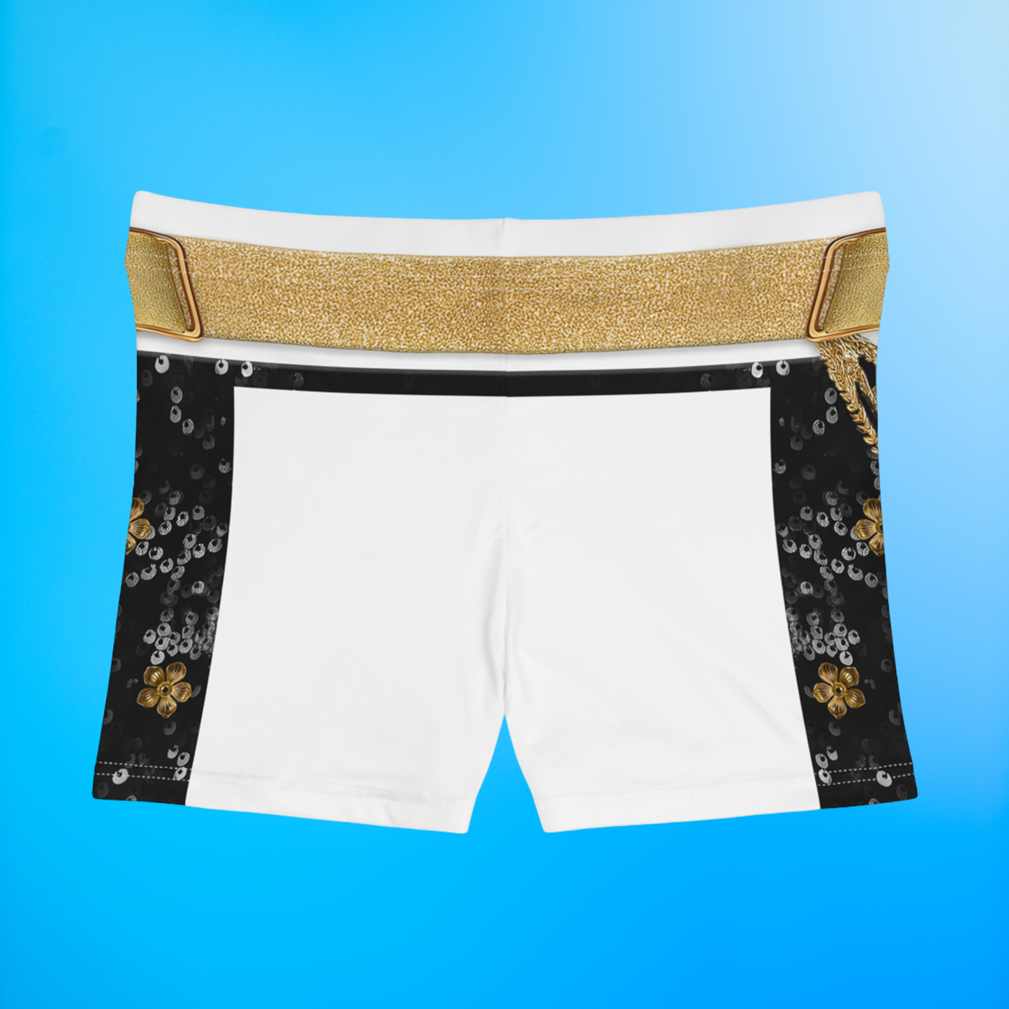 Kpop Black Gold Stage Performance Women's Shorts, K-Pop IdoI Girl Group Inspired Cosplay Costume