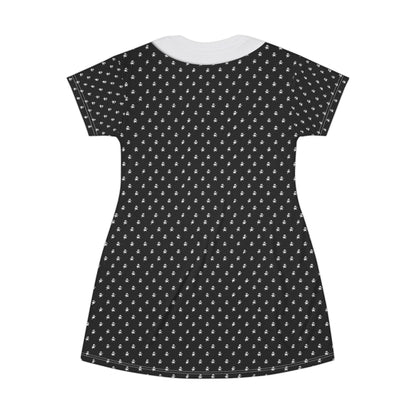 Addams Daughter Polka Dot Short Sleeve Dress, Halloween Comedy Movies Costume