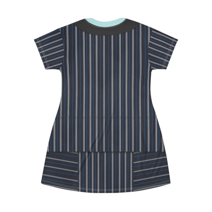 Elphaba Black Striped Shiz Uniform Short Sleeve Dress, Wicked Character Inspired Costume