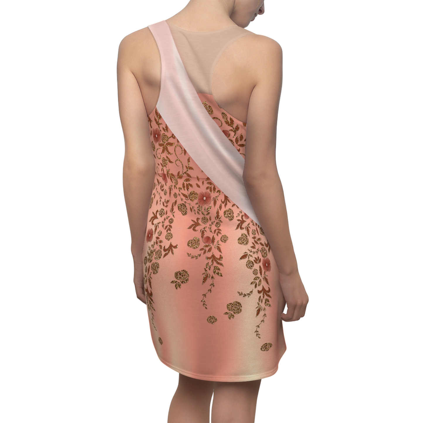 President Sash Pink Rose Gold Dress, Doll Movie Costume
