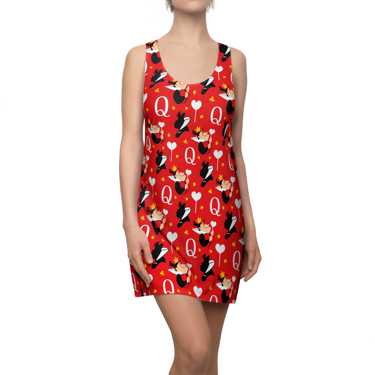 Queen of Hearts Dress, Alice in Wonderland Villain Pattern Red Costume