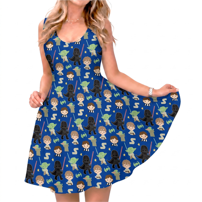 Disney Dress, Star Wars Outfit, Disney Dress for Women, Luke Skywalker, Han Sol, Grogu, Yoda, Darth Vader, Star Wars Dress, Sci-Fi Fan Gift