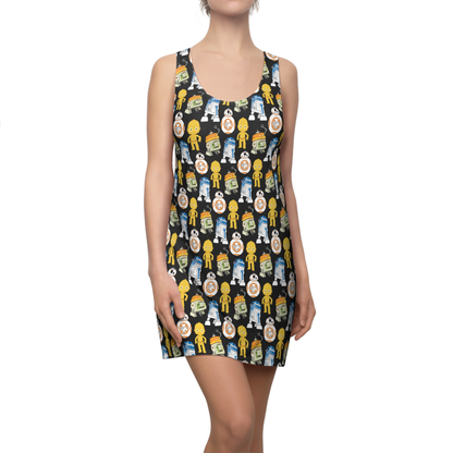 Disney Dress, Star Wars Robots, Disney Dress for Women, Star Wars Dress, Sci-Fi Fan Gift, C1-10P, BB-8, C-3PO, and R2-D2, Disney Costume