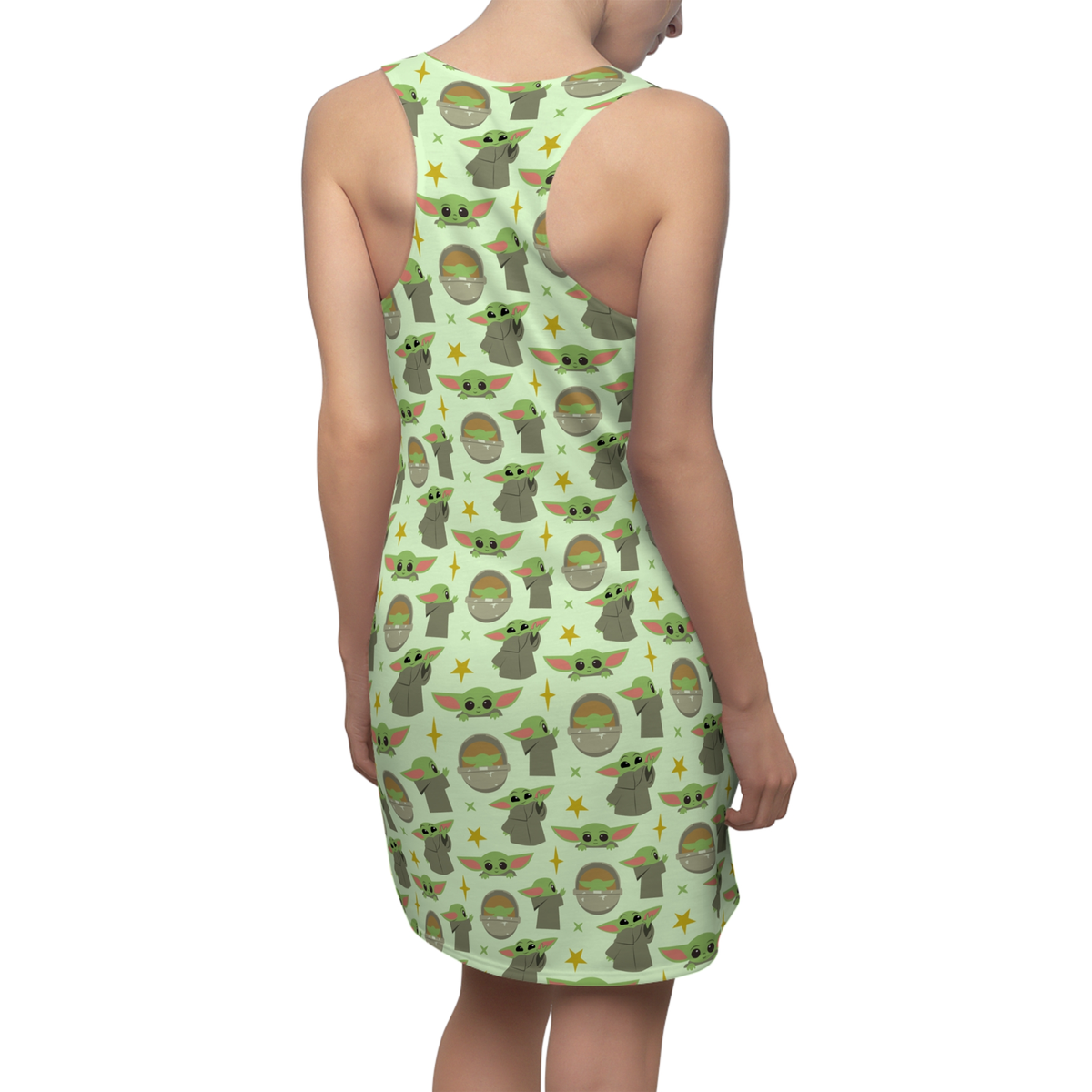 Disney Dress, Disney Dress for Women, Din Grogu Green Dress, The Mandalorian Dress, Star Wars Outfit, Sci-Fi Fan Gift, Baby Yoda Apparel
