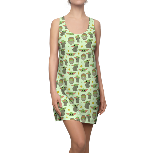 Disney Dress, Disney Dress for Women, Din Grogu Green Dress, The Mandalorian Dress, Star Wars Outfit, Sci-Fi Fan Gift, Baby Yoda Apparel