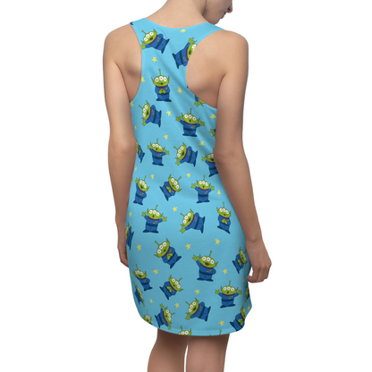Little Green Aliens Dress, Toy Story Pattern Blue Costume