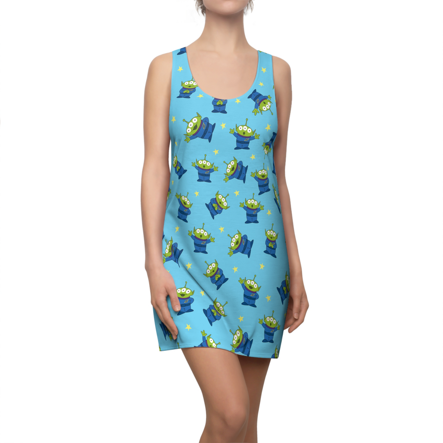 Little Green Aliens Dress, Toy Story Pattern Blue Costume