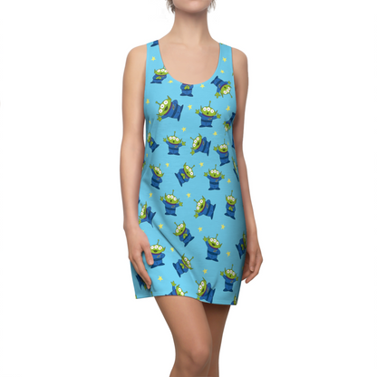Little Green Aliens Dress, Toy Story Pattern Blue Costume