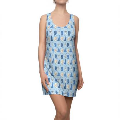 Elsa Snowflake Olaf Blue Dress, Frozen Dress
