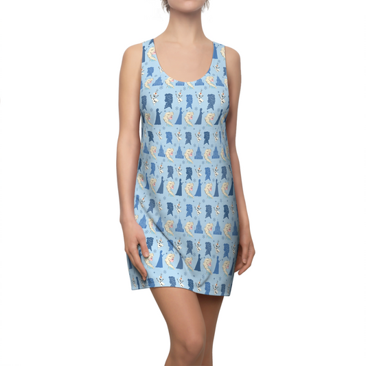 Elsa Snowflake Olaf Blue Dress, Frozen Dress