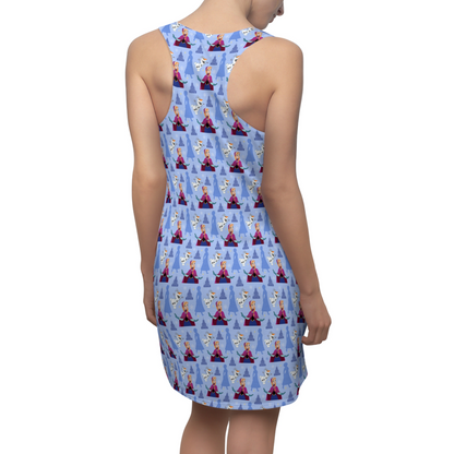 Anna Arendelle Olaf Snowflake Olaf Blue Dress, Frozen Dress