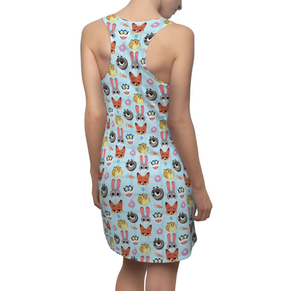 Playful Women's Dress, Disney Adult Skater Dress, Disneyland Trip Family Outfit, Cute Nick Wilde Judy Hopps Dress, Zootopia Summer Dress