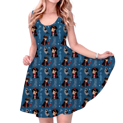Disney Dress, Disney Character Pattern Blue Outfit, Varian Women's Dress, Tangled The Series Dress, Disney Magic Kingdom Adult Outfits