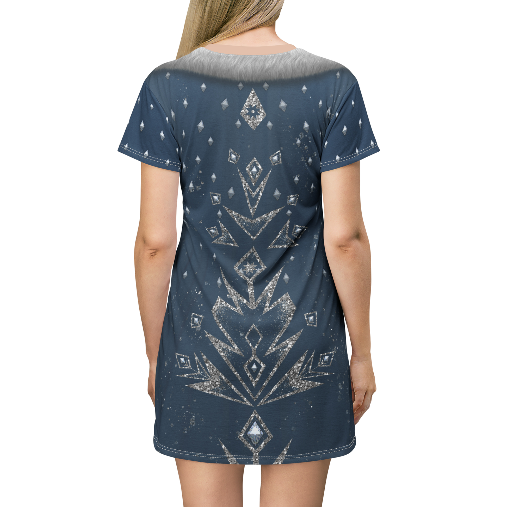 elsa short sleeve dress Blue Ruffled Cap Sleeve Girl Twirl Dress