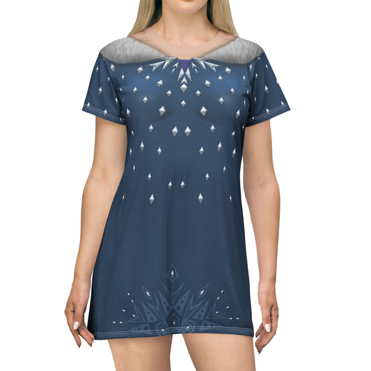 Elsa Short Sleeve Dress, Olaf's Frozen Adventure Inspired Costume