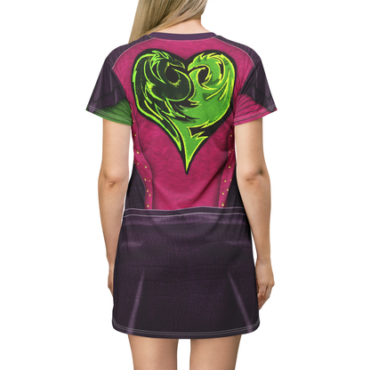 Mal Purple Short Sleeve Dress, Descendants Costume