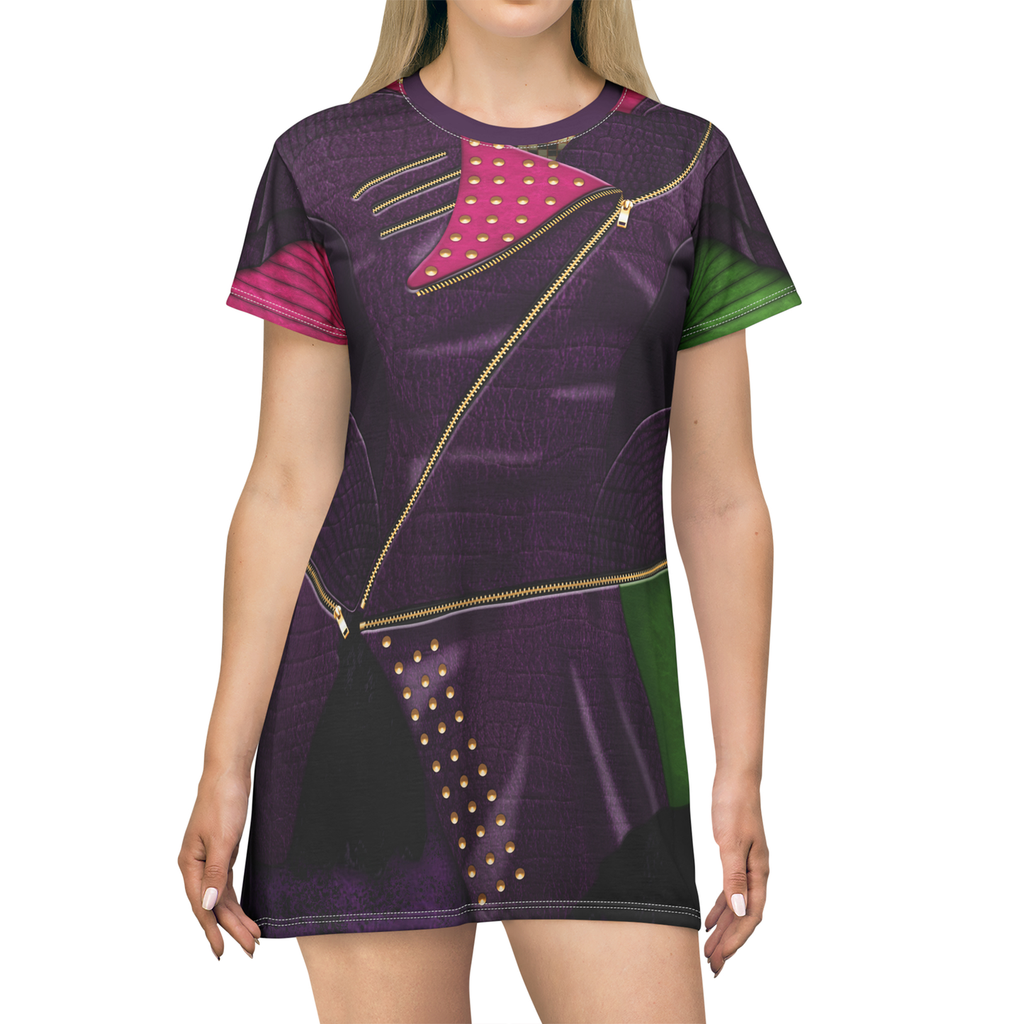 Mal Purple Short Sleeve Dress, Descendants Costume