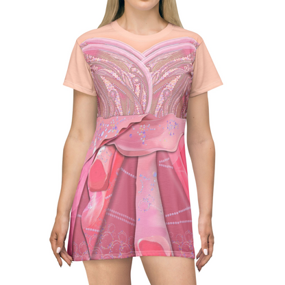 Pink Good Witch Short Sleeve Dress, Broadway Character Inspired Costume