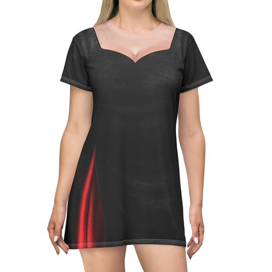 Addams Mom Short Sleeve Dress, Halloween Comedy Movies Costume