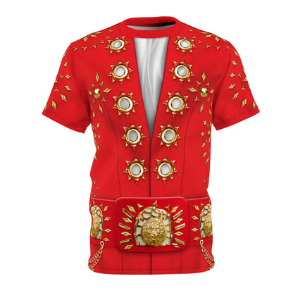 King of Rock Red & Gold Matador Shirt, Rock and Roll Legend Singer Inspired Costume