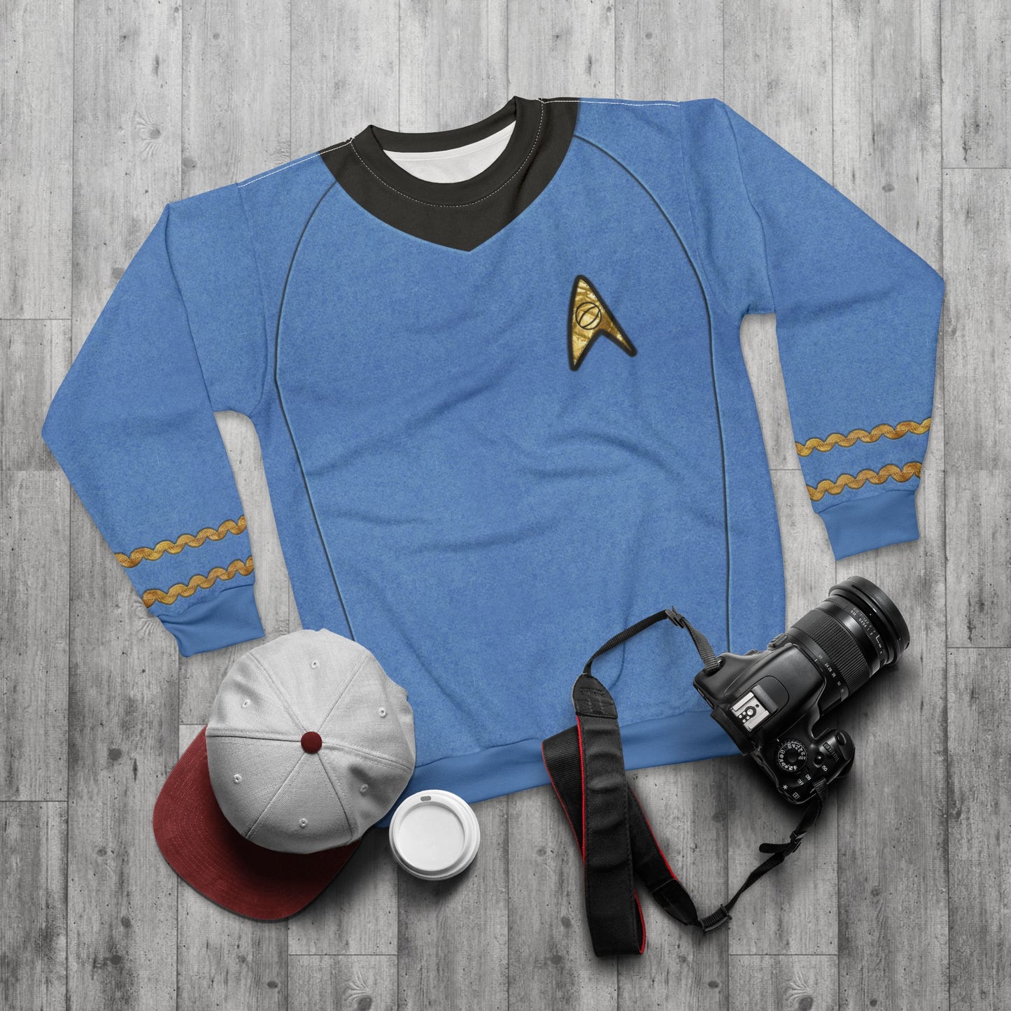 Starfleet Officer Blue Uniform Long Sleeve Shirt, Starships Costume