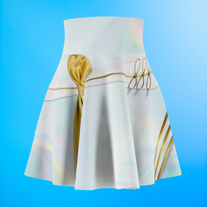 Korean Girl Group White Golden Skirt, Kpop IdoI Girl Group Inspired Cosplay Costume