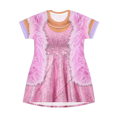 Miss Piggy Pink Short Sleeve Dress, Rock 'n' Roller Coaster Starring the Muppets Costume, Hollywood Studios Outfit, Disney Muppet Cosplay