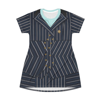 Elphaba Black Striped Shiz Uniform Short Sleeve Dress, Wicked Character Inspired Costume