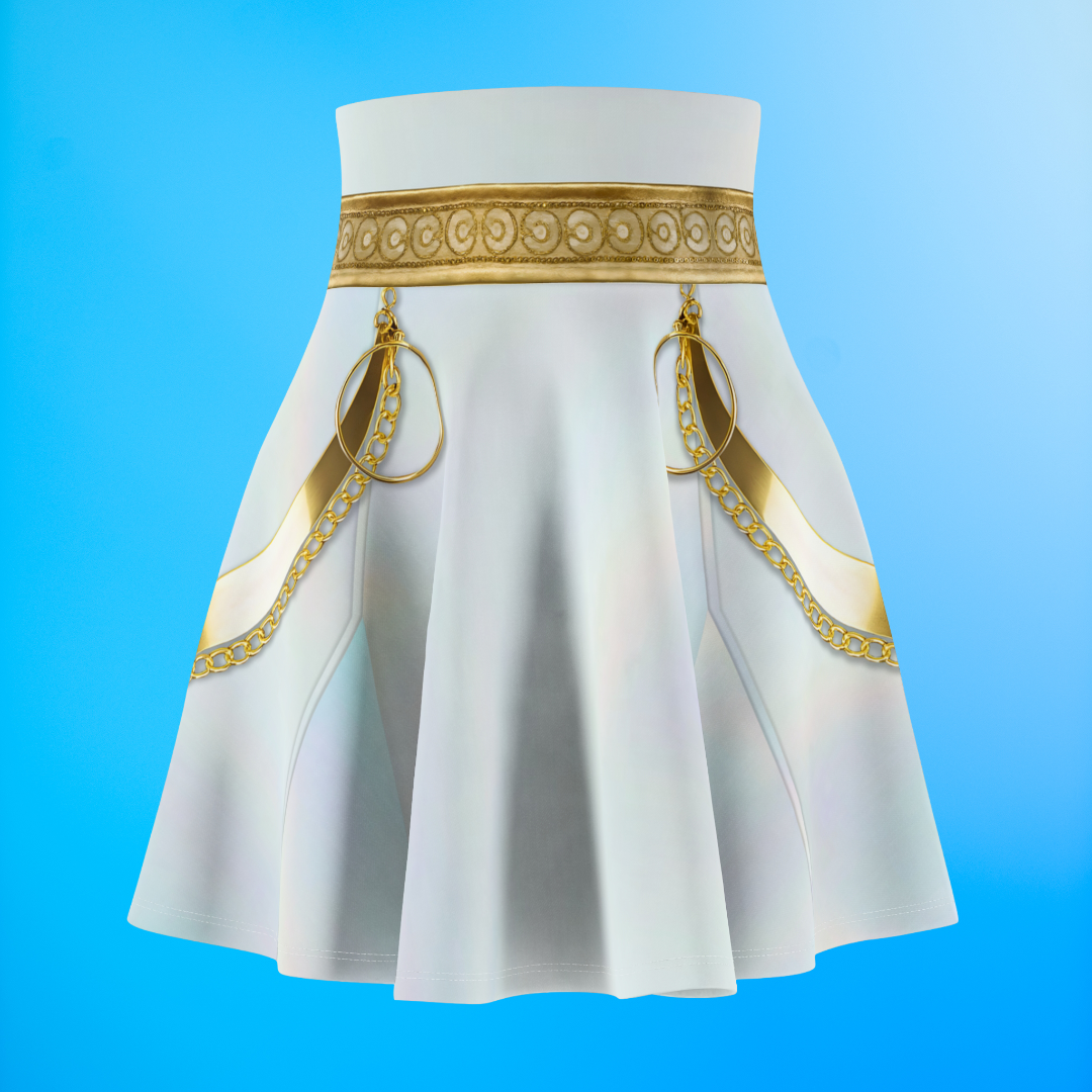 K-Pop White Golden Skirt, Kpop IdoI Girl Group Inspired Cosplay Costume