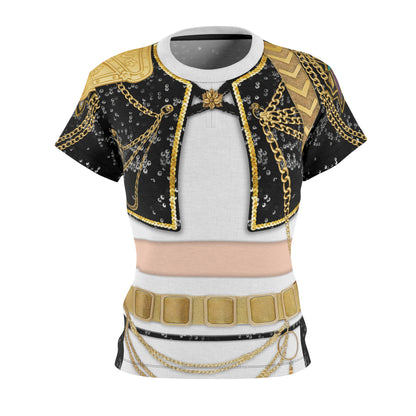 Kpop Black Gold Stage Performance Women's Shirt, K-Pop IdoI Girl Group Inspired Cosplay Costume