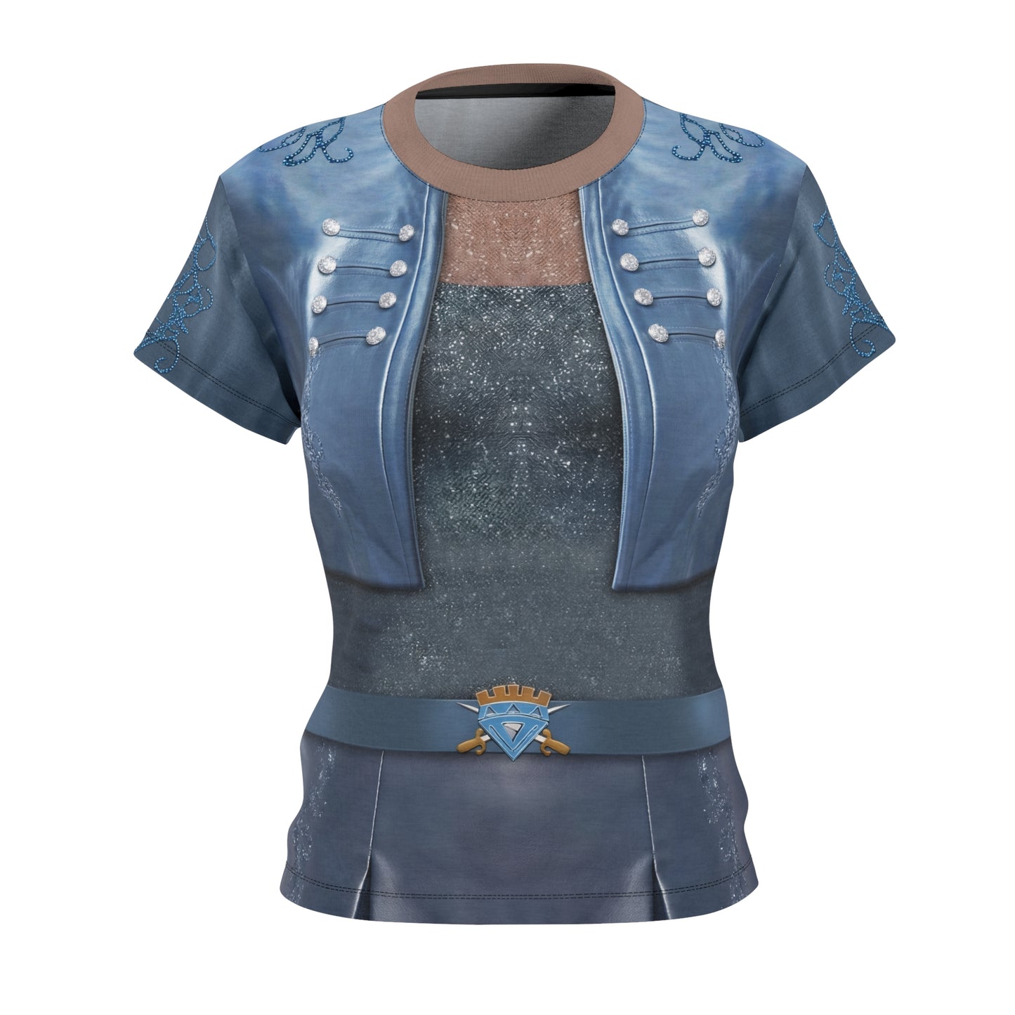 Chloe Charming Blue Jacket Women's Shirt, Descendants 5 Wicked Wonderland Costume