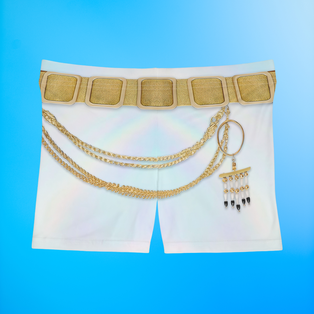 Kpop Golden White Women's Shorts, K-Pop IdoI Girl Group Inspired Cosplay Costume