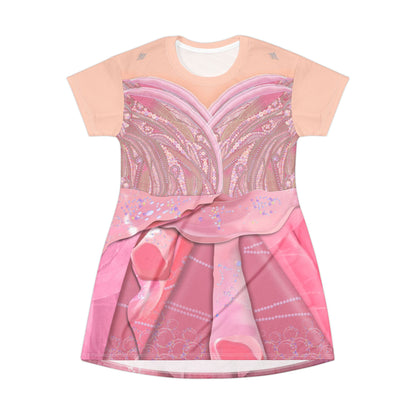 Pink Good Witch Short Sleeve Dress, Broadway Character Inspired Costume