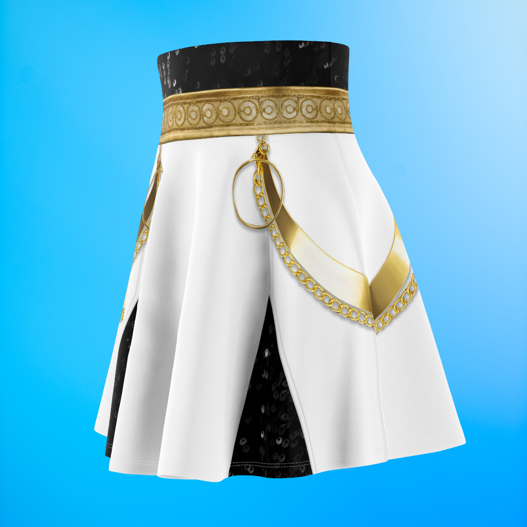 Golden Black K-Pop Skirt, Kpop IdoI Girl Group Inspired Cosplay Costume