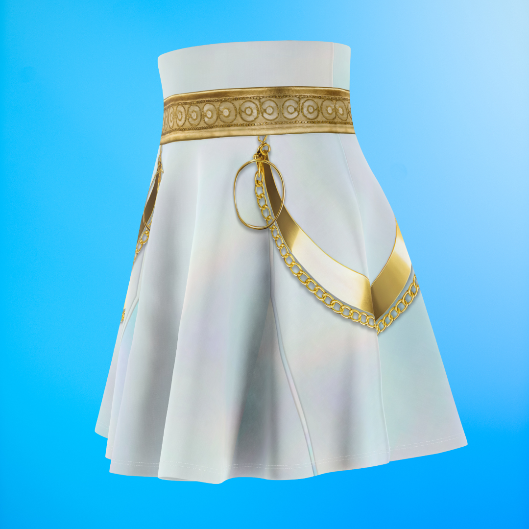 K-Pop White Golden Skirt, Kpop IdoI Girl Group Inspired Cosplay Costume